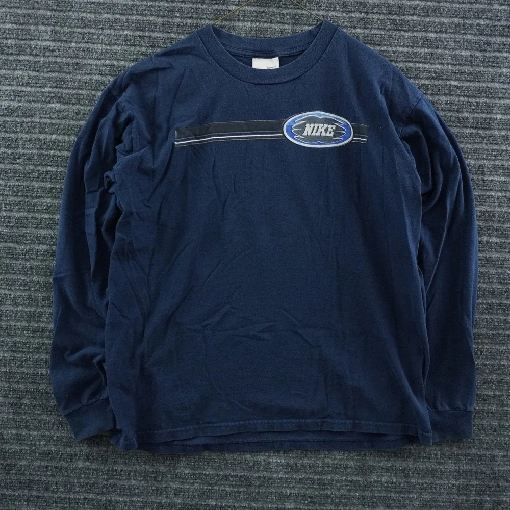 Nike Long Sleeve T-Shirt Boys XL Navy Blue Graphic Swoosh Logo